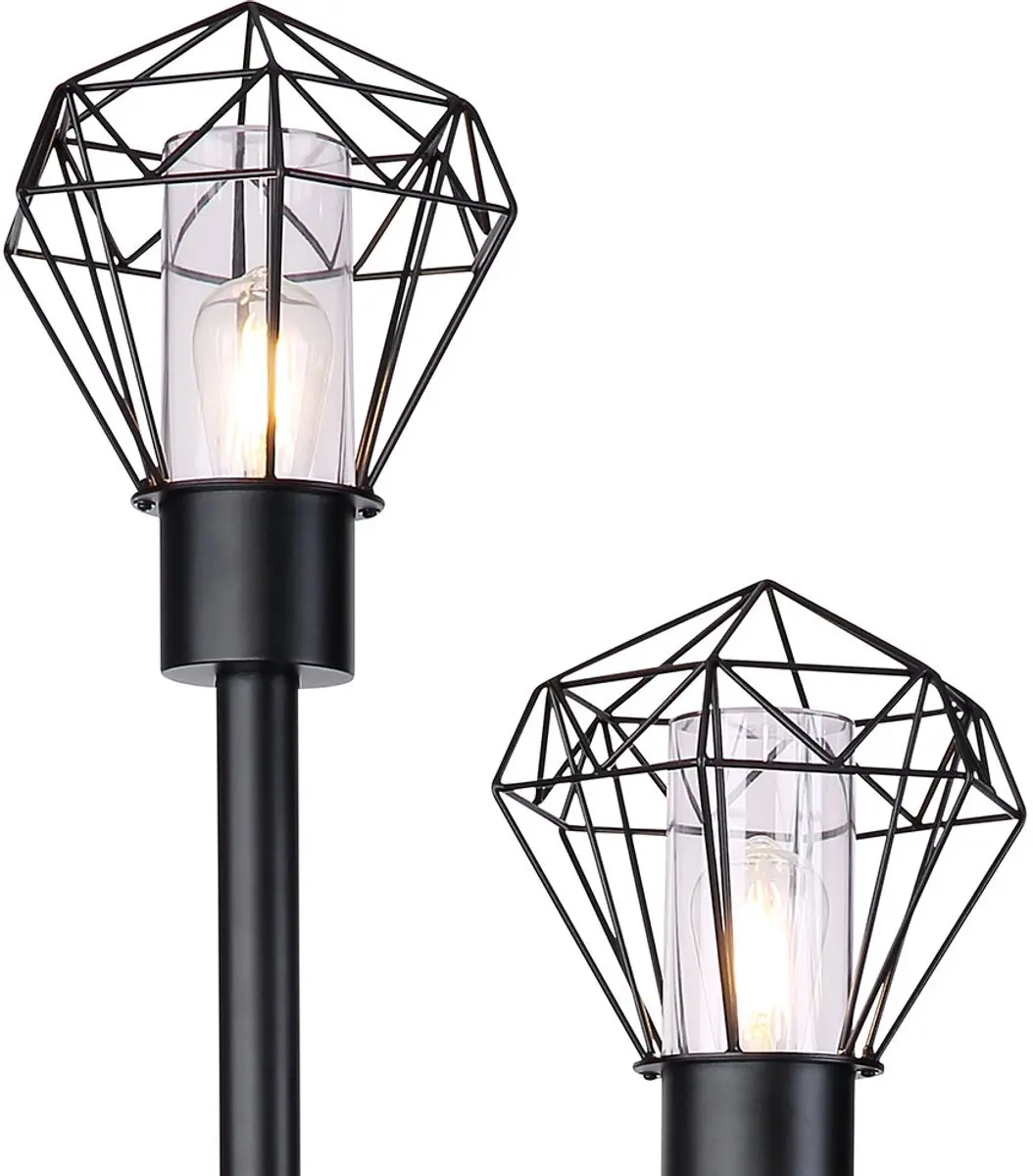 Globo Vloerlamp Padlamp 3-vlammen E27 - 44x170cm - Zwart