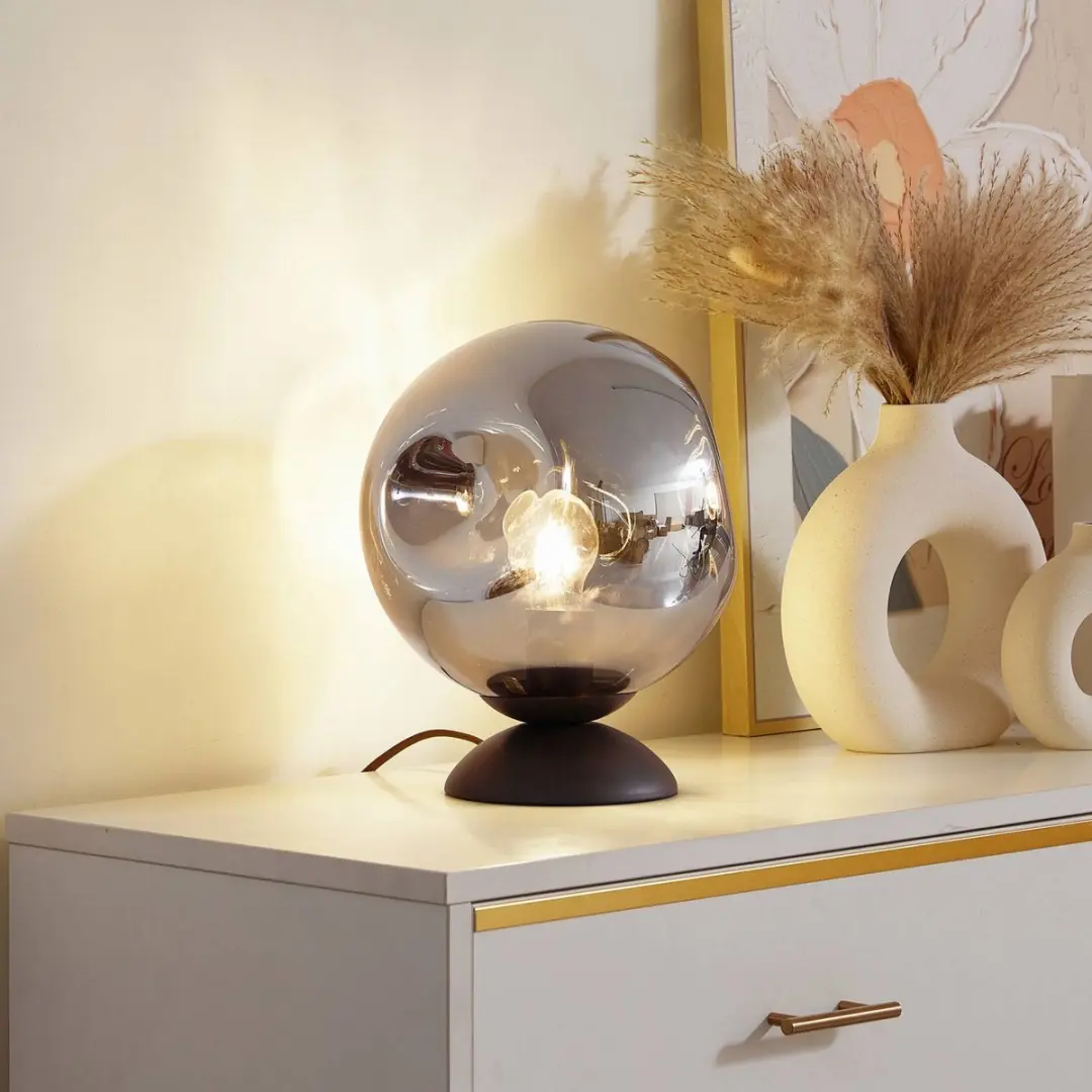 Lindby Tafellamp 1 Licht - Rookgrijs/Koffie
