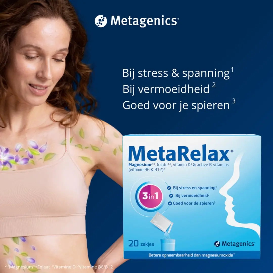 Metagenics MetaRelax Magnesium Poeder 20 Zakjes