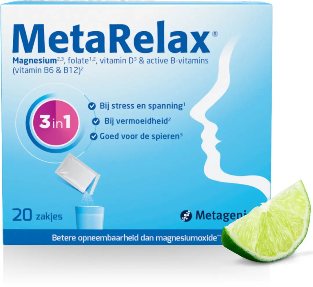 Metagenics MetaRelax Magnesium Poeder 20 Zakjes