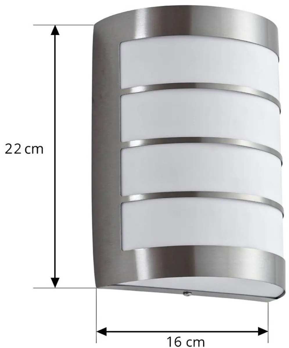 Lindby Wandlamp Roestvrij Staal 1 Licht E27 - Wit