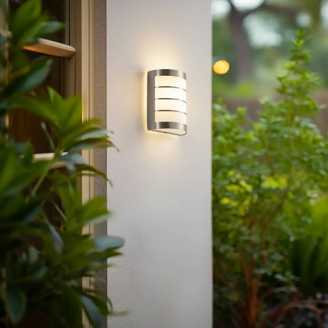 Lindby Wandlamp Roestvrij Staal 1 Licht E27 - Wit