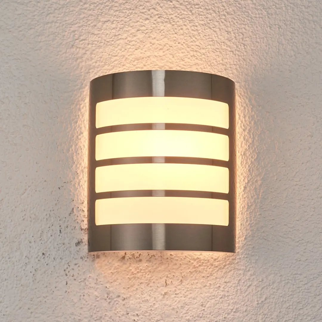 Lindby Wandlamp Roestvrij Staal 1 Licht E27 - Wit