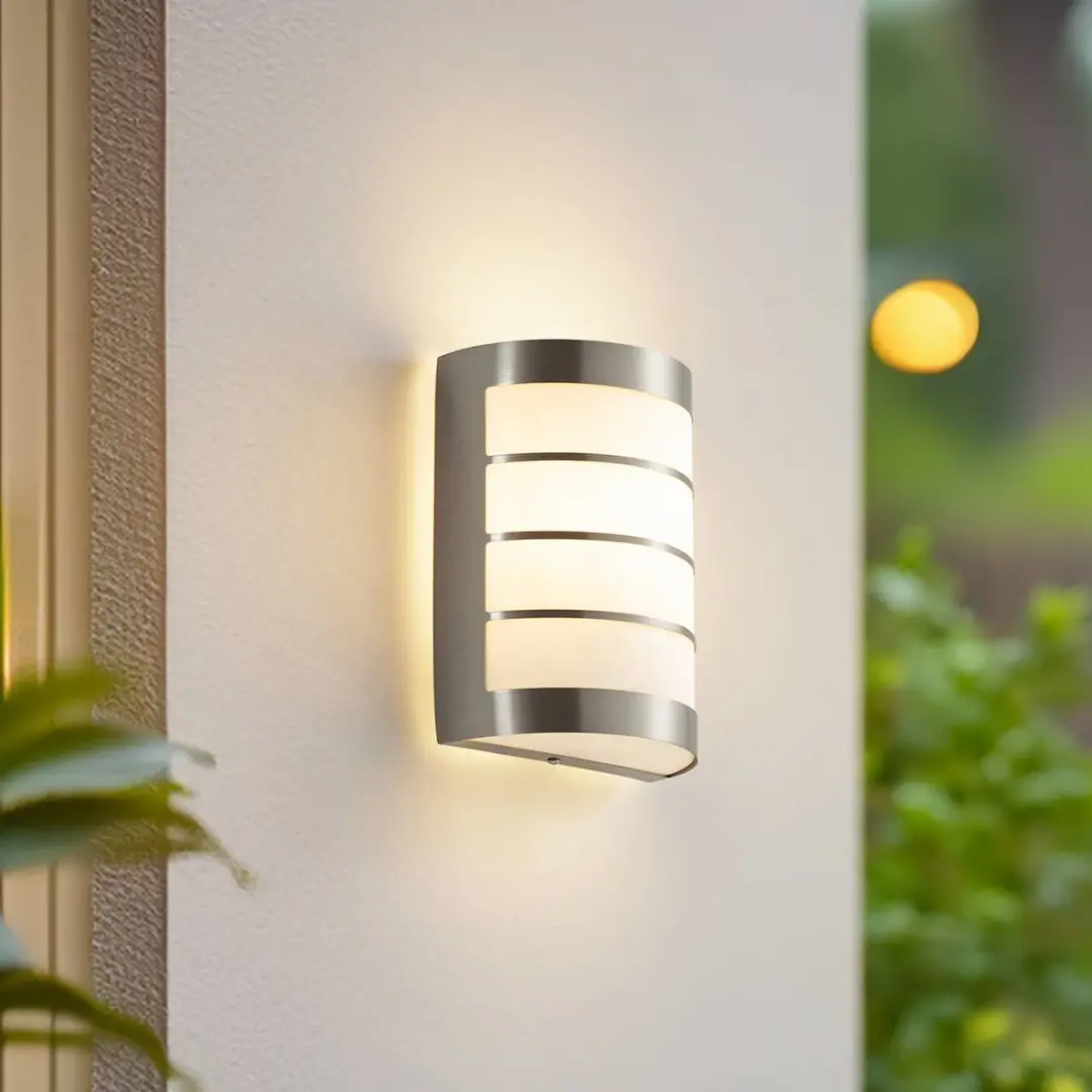 Lindby Wandlamp Roestvrij Staal 1 Licht E27 - Wit