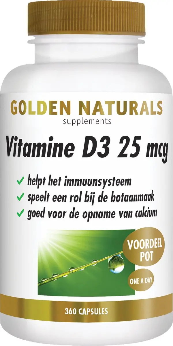 Golden Naturals Vitamine D3 25 mcg - 360 Softgels