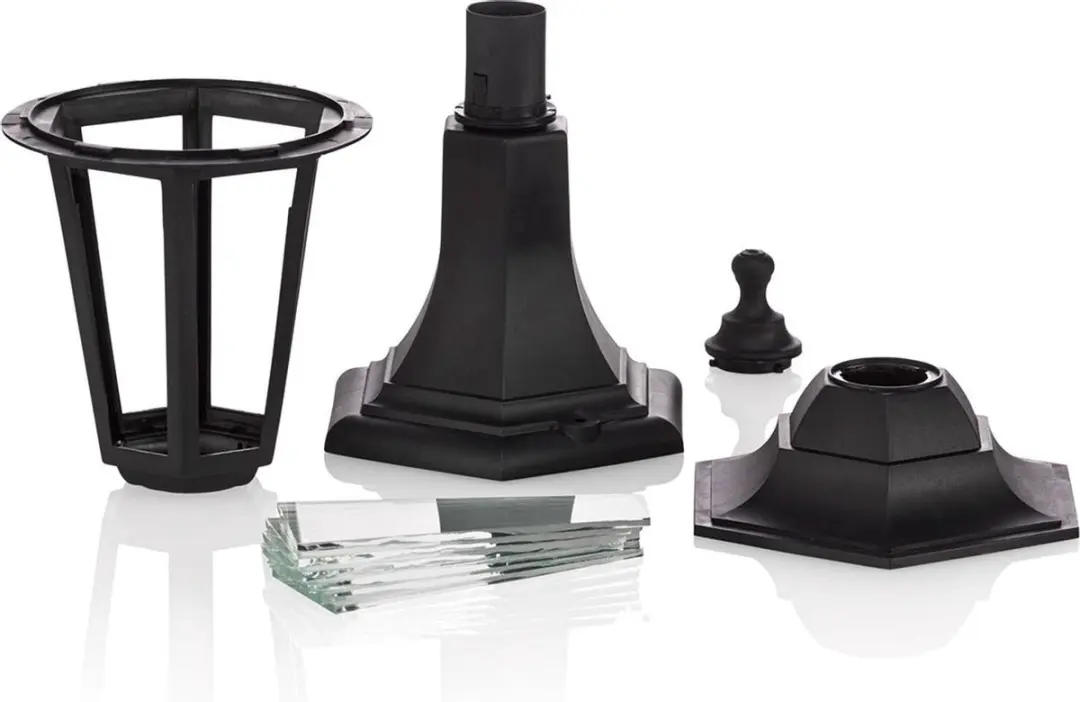 Lindby Sokkellamp E27 - 1 Lichtpunt - Ø17cm - Zwart
