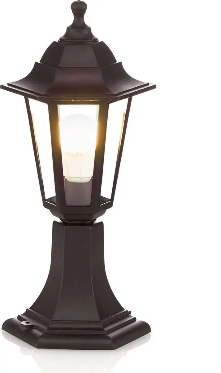 Lindby Sokkellamp E27 - 1 Lichtpunt - Ø17cm - Zwart