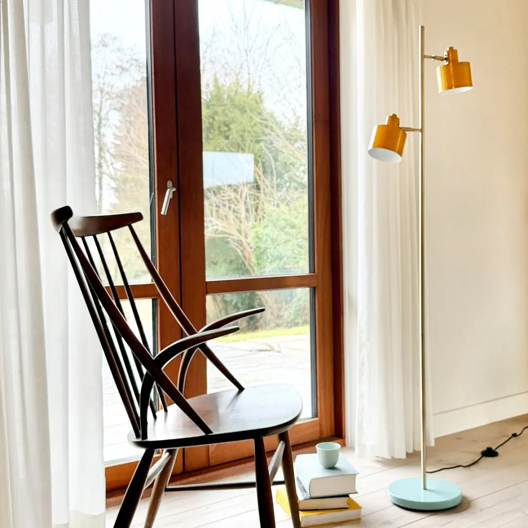 Dyberg Larsen Ocean Curry Staande Lamp 2x40W - Geel