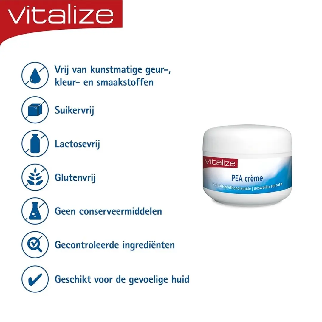 Vitalize PEA Crème 100ml - 1500mg PEA + Boswellia