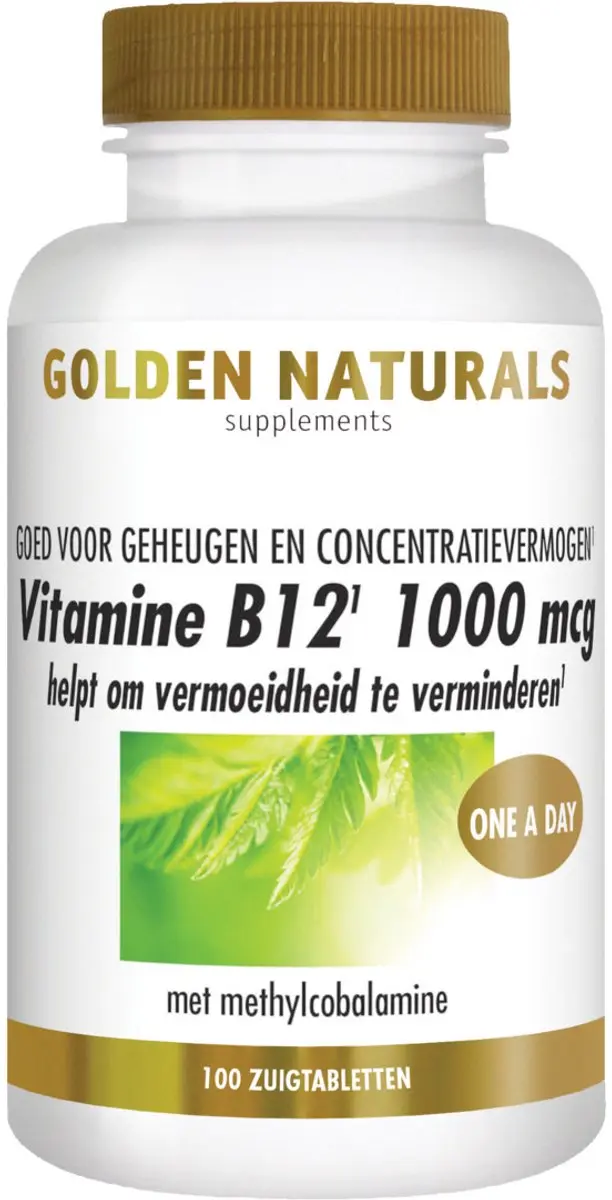 Golden Naturals Vitamine B12 1000 mcg - 100 Veganistische Zuigtabletten