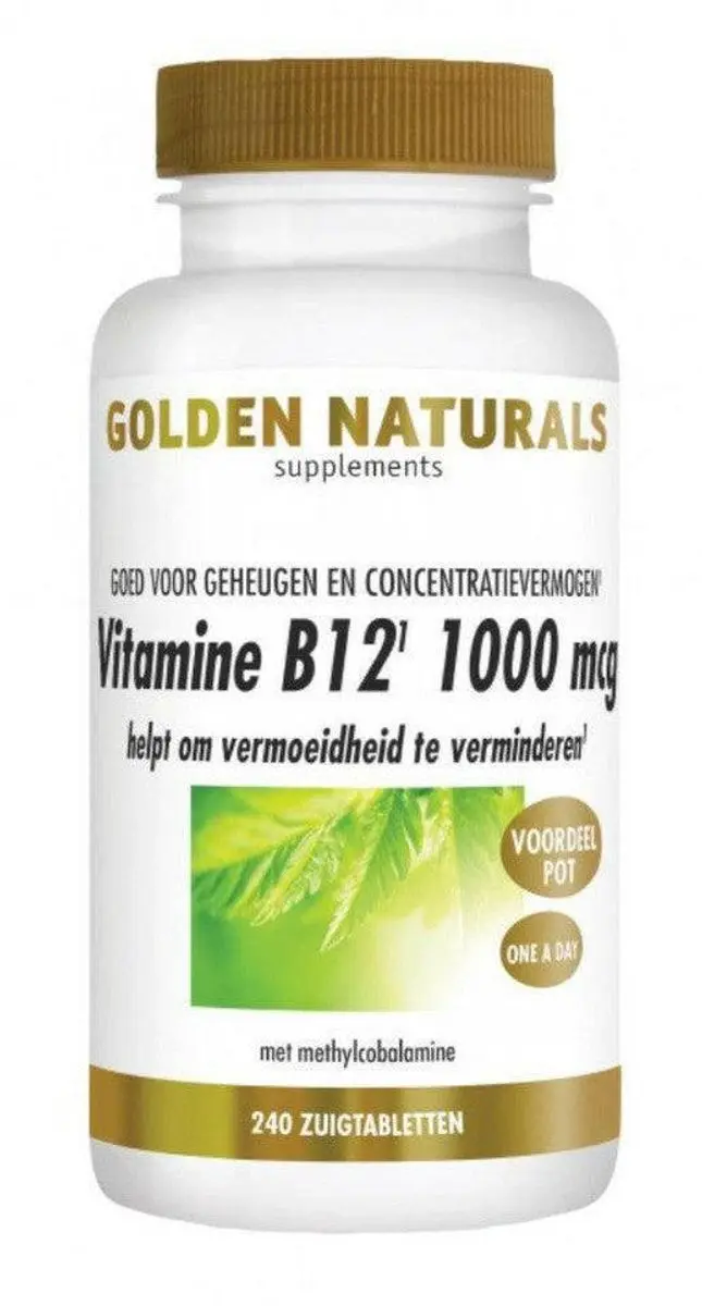 Golden Naturals Vitamine B12 1000 mcg - 100 Veganistische Zuigtabletten
