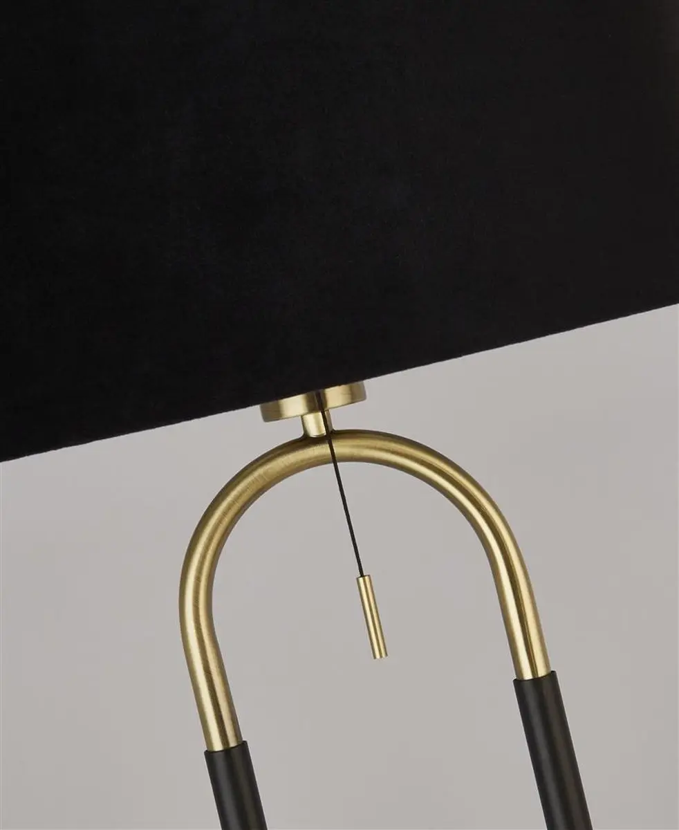 Searchlight Jazz Vloerlamp - Zwart/Goud