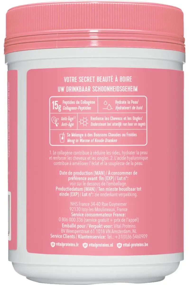 Vital Proteins Beauty Collageen Aardbei Citroen - 3x271g