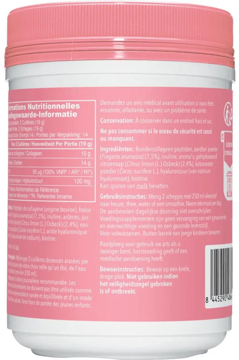 Vital Proteins Beauty Collageen Aardbei Citroen - 3x271g
