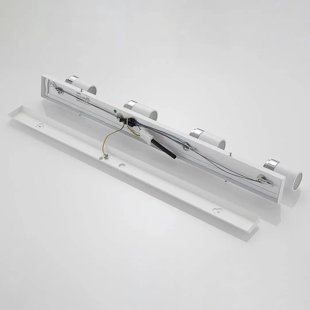 Lindby 4-lichts Buitenspot Metaal Glas - GU10 - Wit/Chroom Mat