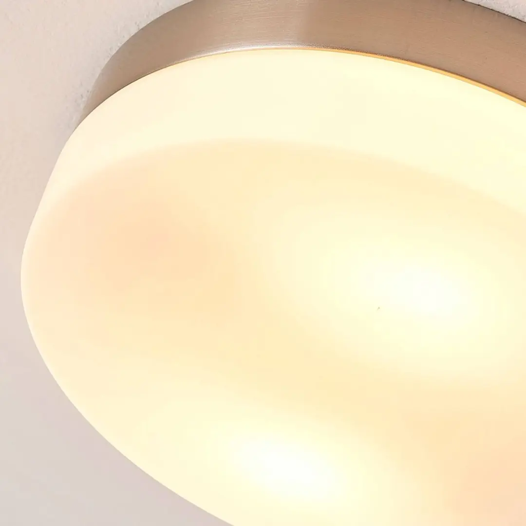 Lindby Plafondlamp Badkamer 2-Lichts - Ø23,5cm - Wit/Nikkel