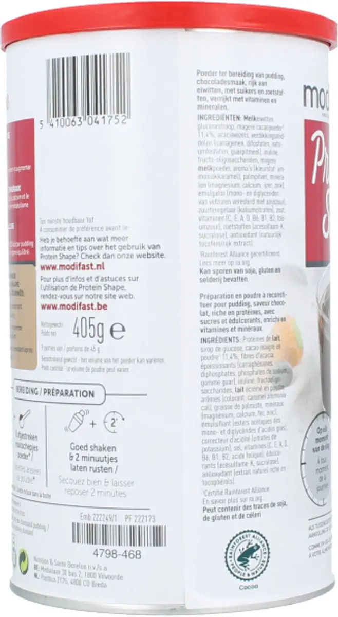 Modifast Protein Shape Pudding Chocolade 405g