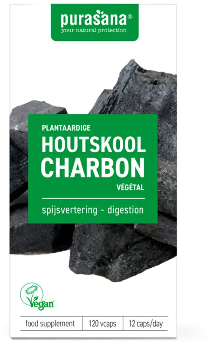 Purasana Houtskool Plantaardig 120g