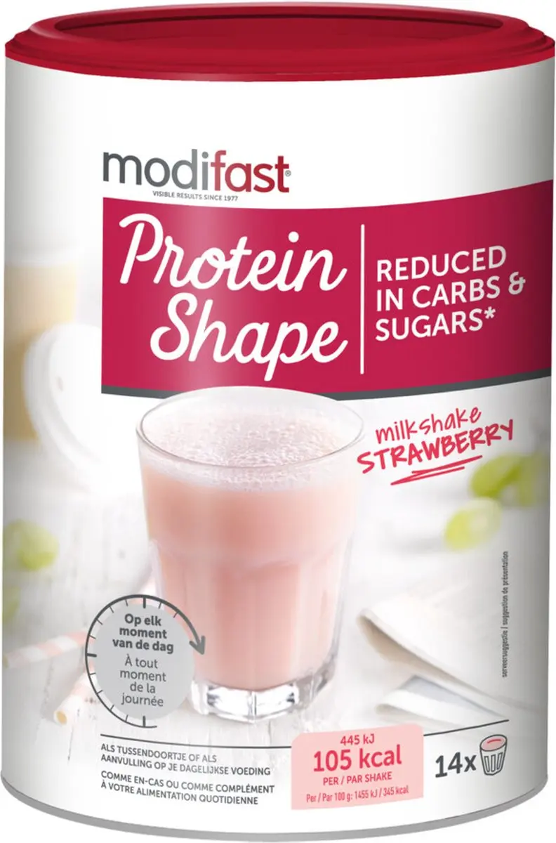 Modifast Protein Shape Milkshake Aardbei 420g