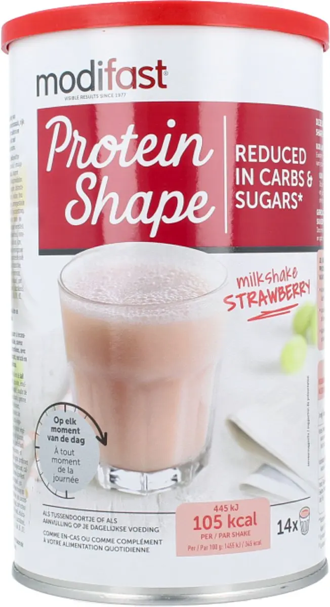 Modifast Protein Shape Milkshake Aardbei 420g - afbeelding 6 van 6