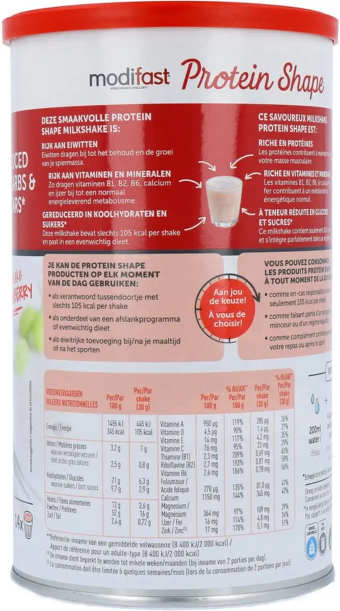 Modifast Protein Shape Milkshake Aardbei 420g