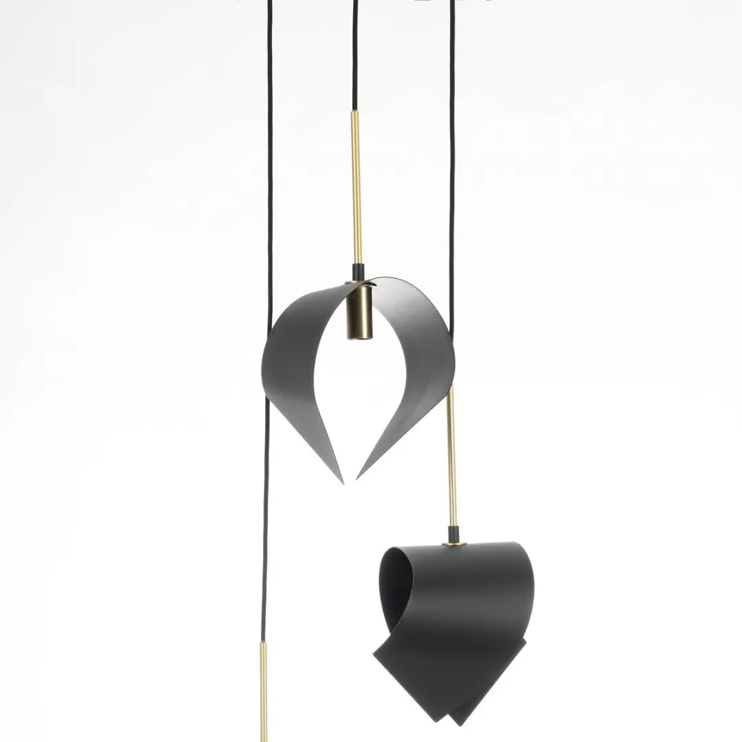 Lucande Hanglamp 3-Lichts Staal E14 - Zandzwart