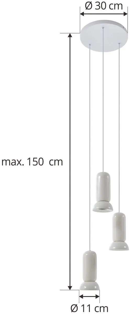 Lindby Hanglamp 3-Lichts Keramiek GU10 - 21,5 cm