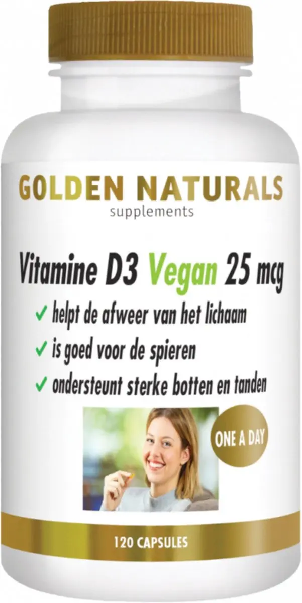 Golden Naturals Vitamine D3 Vegan 25 mcg - 120 Softgels