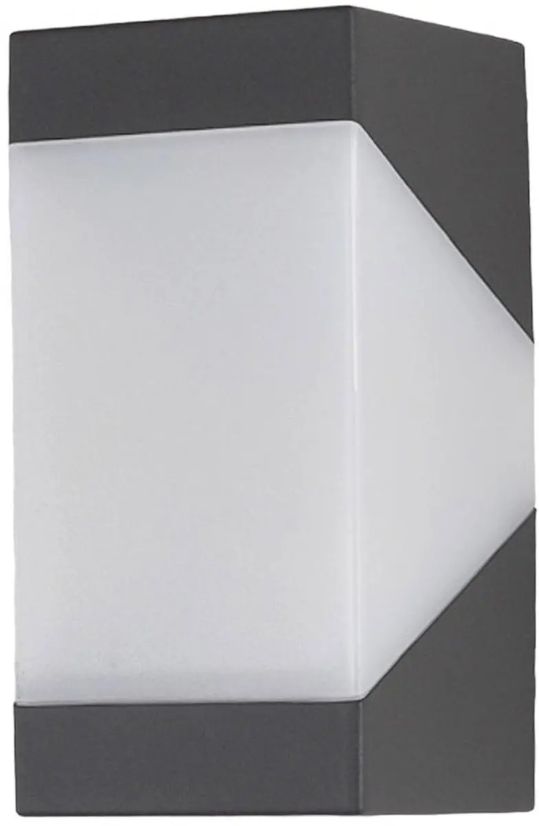 Lucande Wandlamp Buiten 1 Licht E27 Grafietgrijs/Opaalwit