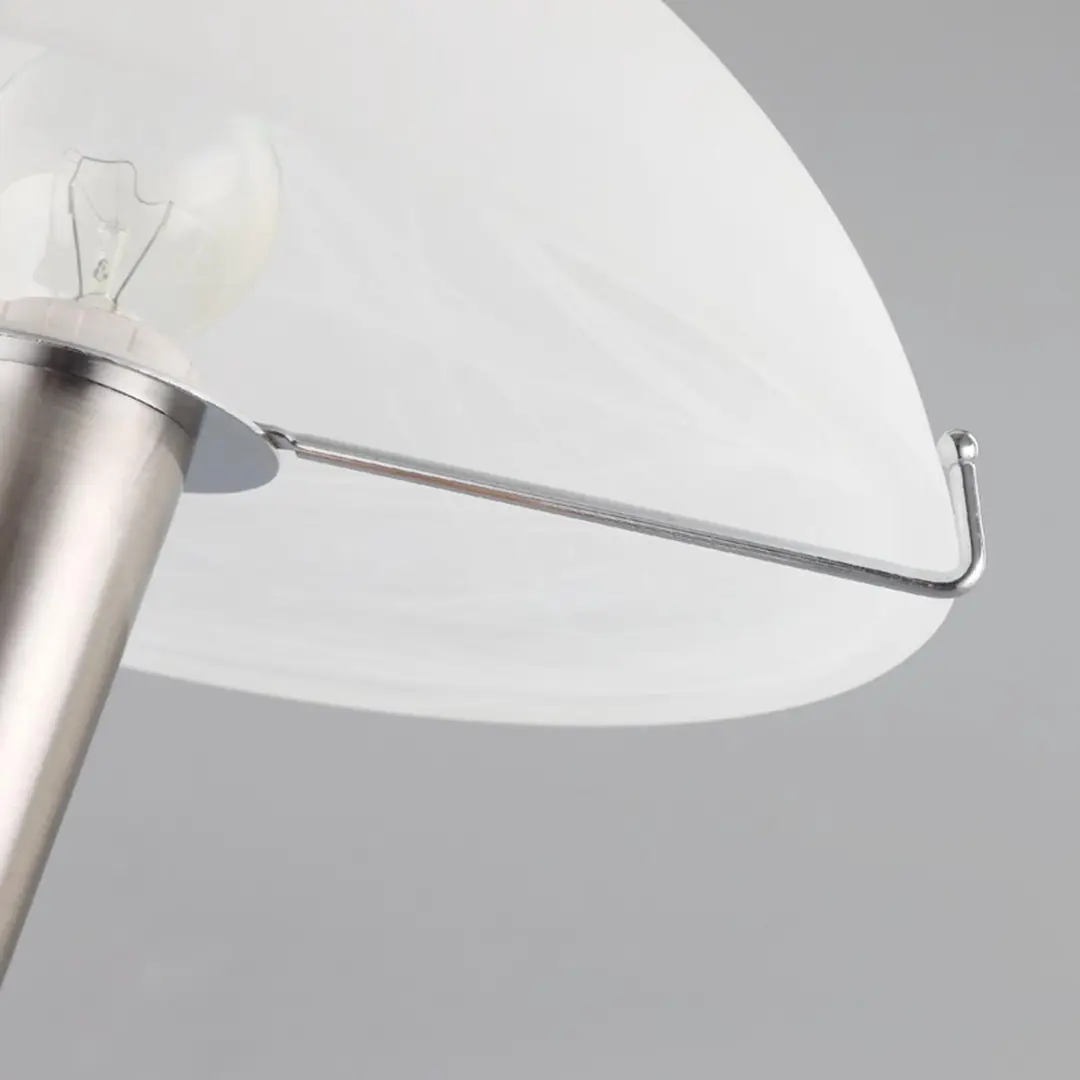 Lindby Tafellamp 1 Licht 40W - Wit Albast/Gesatineerd Nikkel