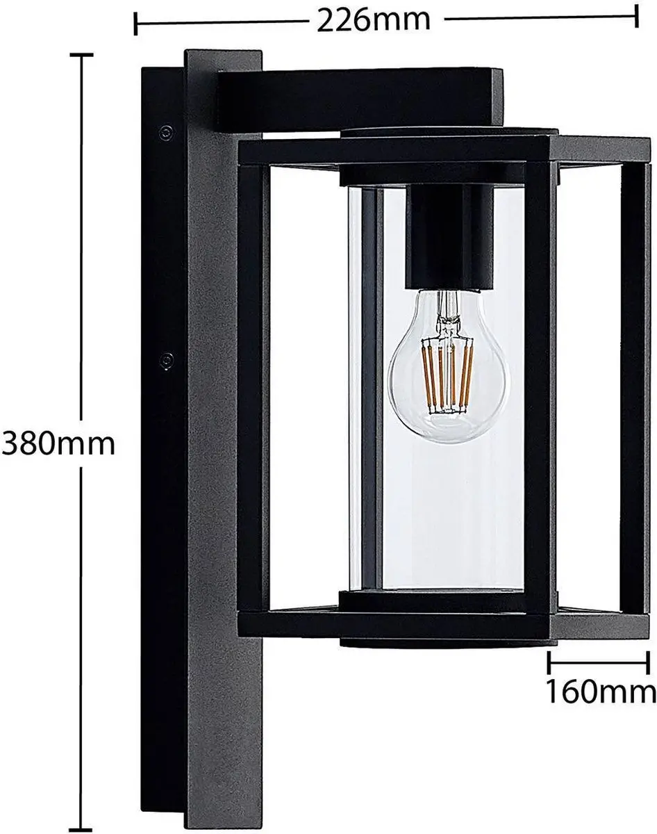 Lucande Wandlamp Buiten Aluminium Glas 1 Lichtpunt E27