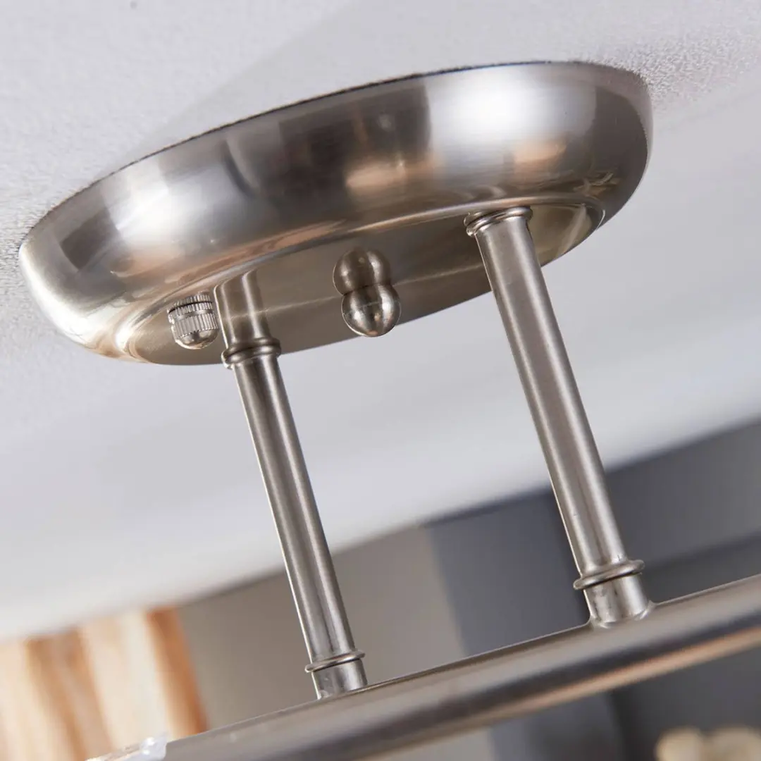 Lindby Plafondlamp 4 Lichtpunten E14 - 25,5cm - Wit/Mat Nikkel