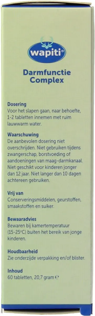 Wapiti Darmfunctie Complex 60 tabletten