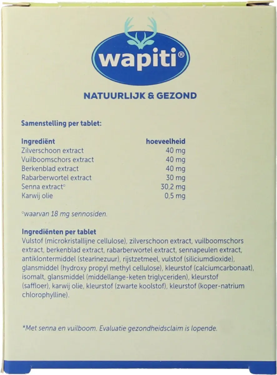 Wapiti Darmfunctie Complex 60 tabletten