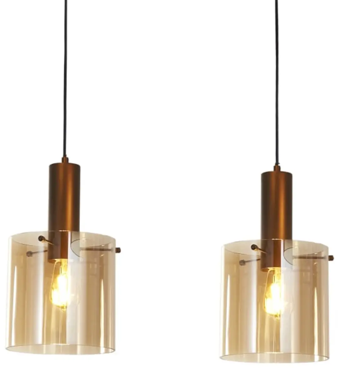 Searchlight Lund Hanglamp 3 Lichtpunten - Amber/Koffie