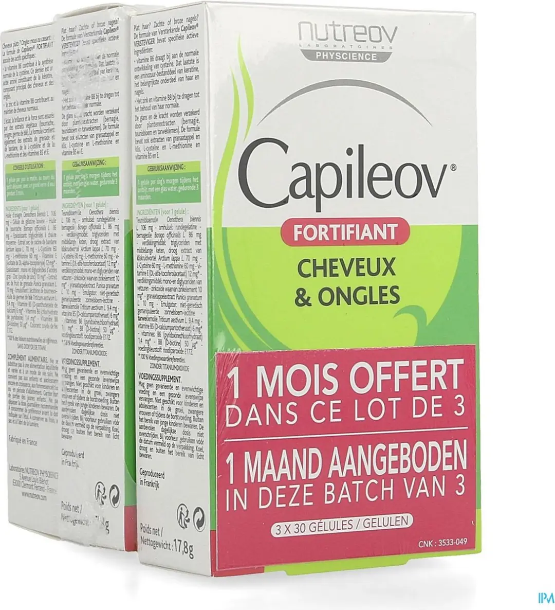 Nutreov Capileov Versterkend Tripack Capsules - 90 Stuks