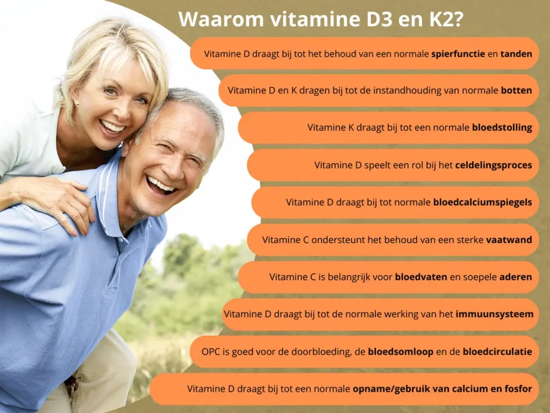 Golden Naturals Vitamine K2 MK-7 & D3 200mcg/25mcg - 60 Capsules