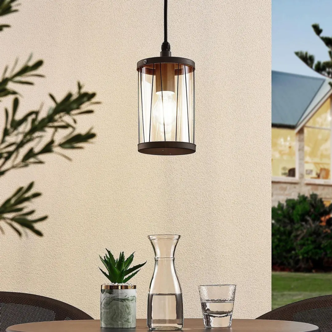 Lindby Hanglamp Buiten 1 Licht E27 40W - Donkergrijs