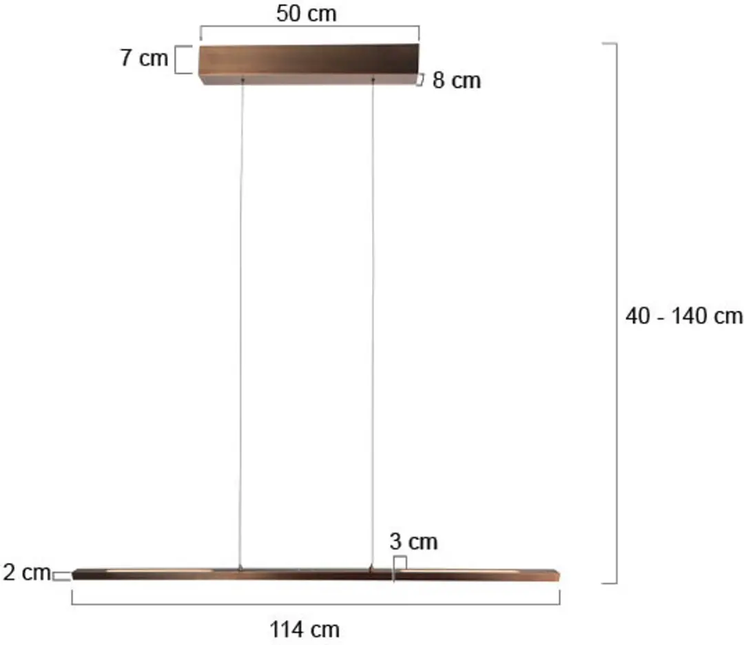Steinhauer Hanglamp Bande 3994BR - 3 Lichtpunten - 114cm - Bruin
