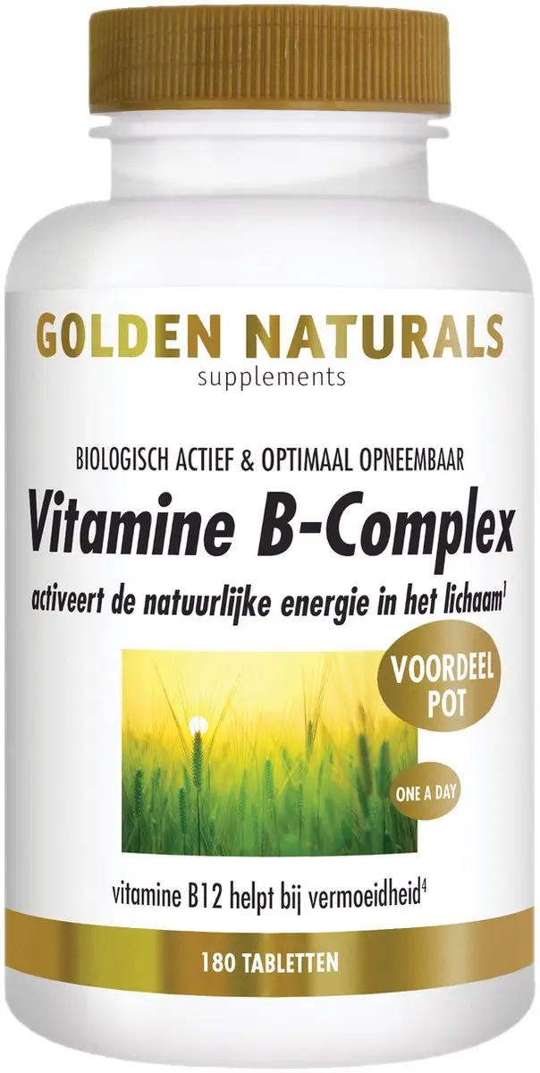 Golden Naturals Vitamine B-complex 180 Veganistische Tabletten