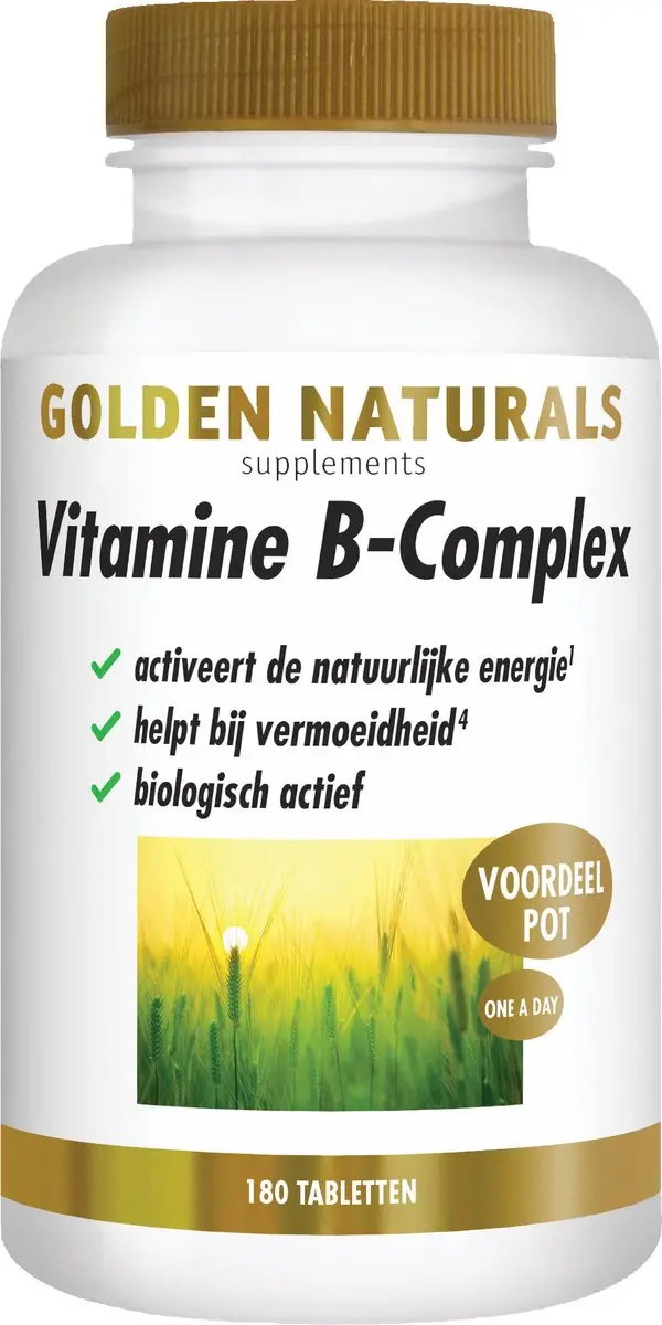 Golden Naturals Vitamine B-complex 180 Veganistische Tabletten