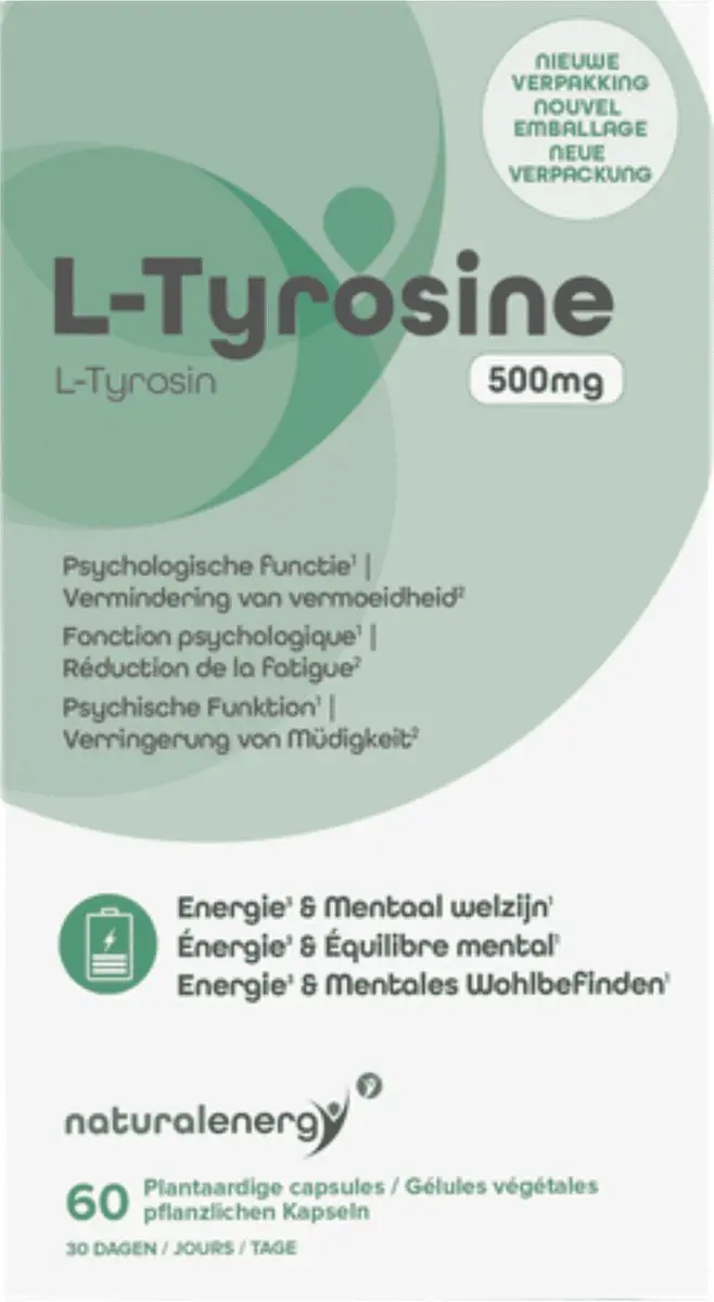 Natural Energy L-Tyrosine 500mg - 60 Capsules