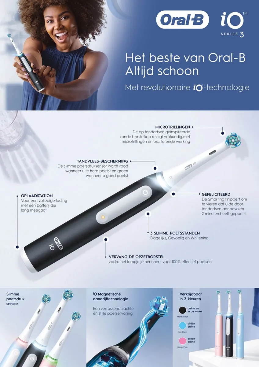 Oral-B iO 3S Elektrische Tandenborstel - Zwart