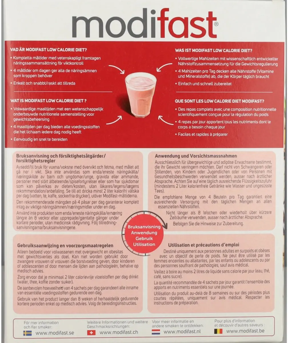 Modifast Weight Control Milkshake Aardbei - 20 Stuks
