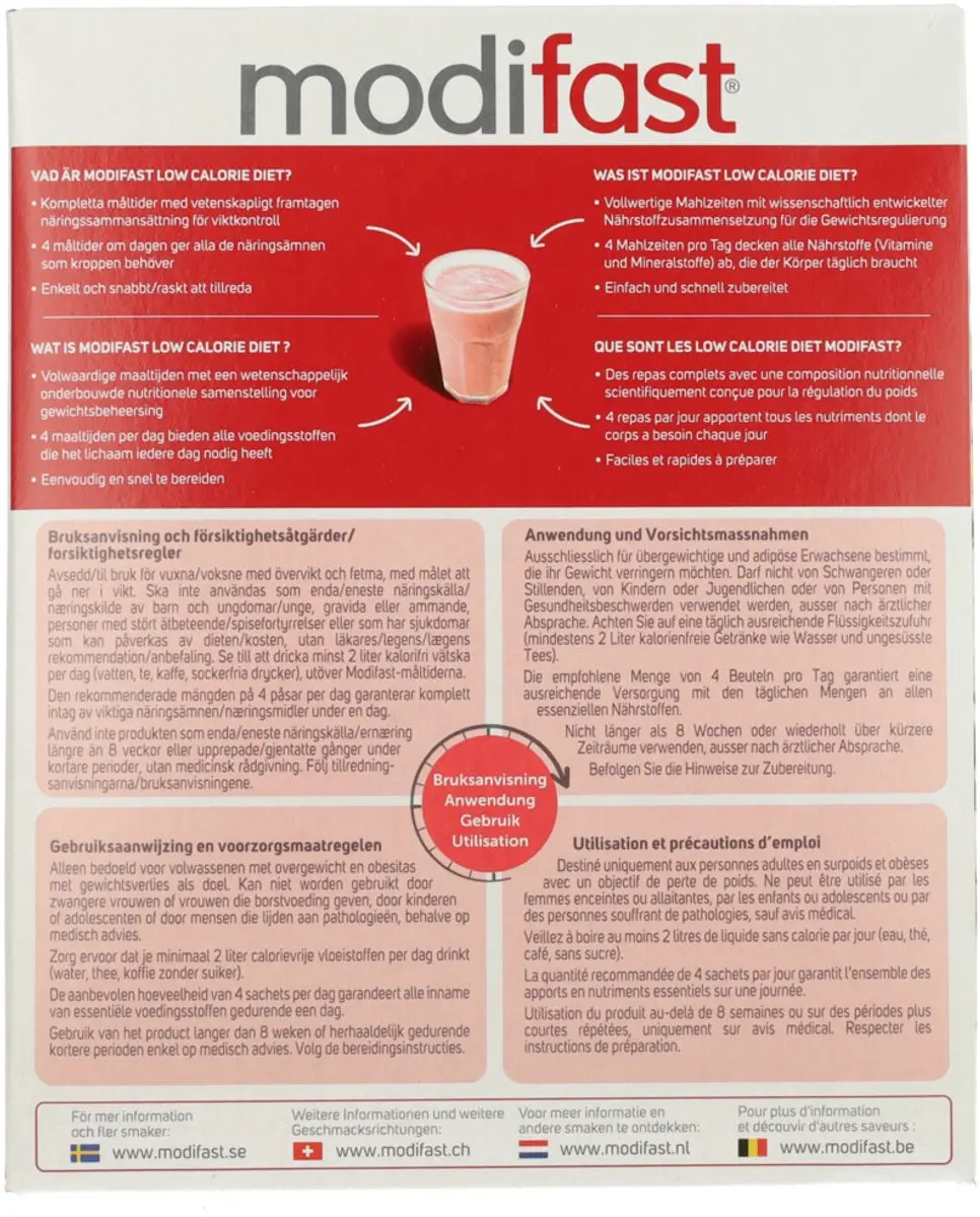 Modifast Weight Control Milkshake Aardbei - 20 Stuks