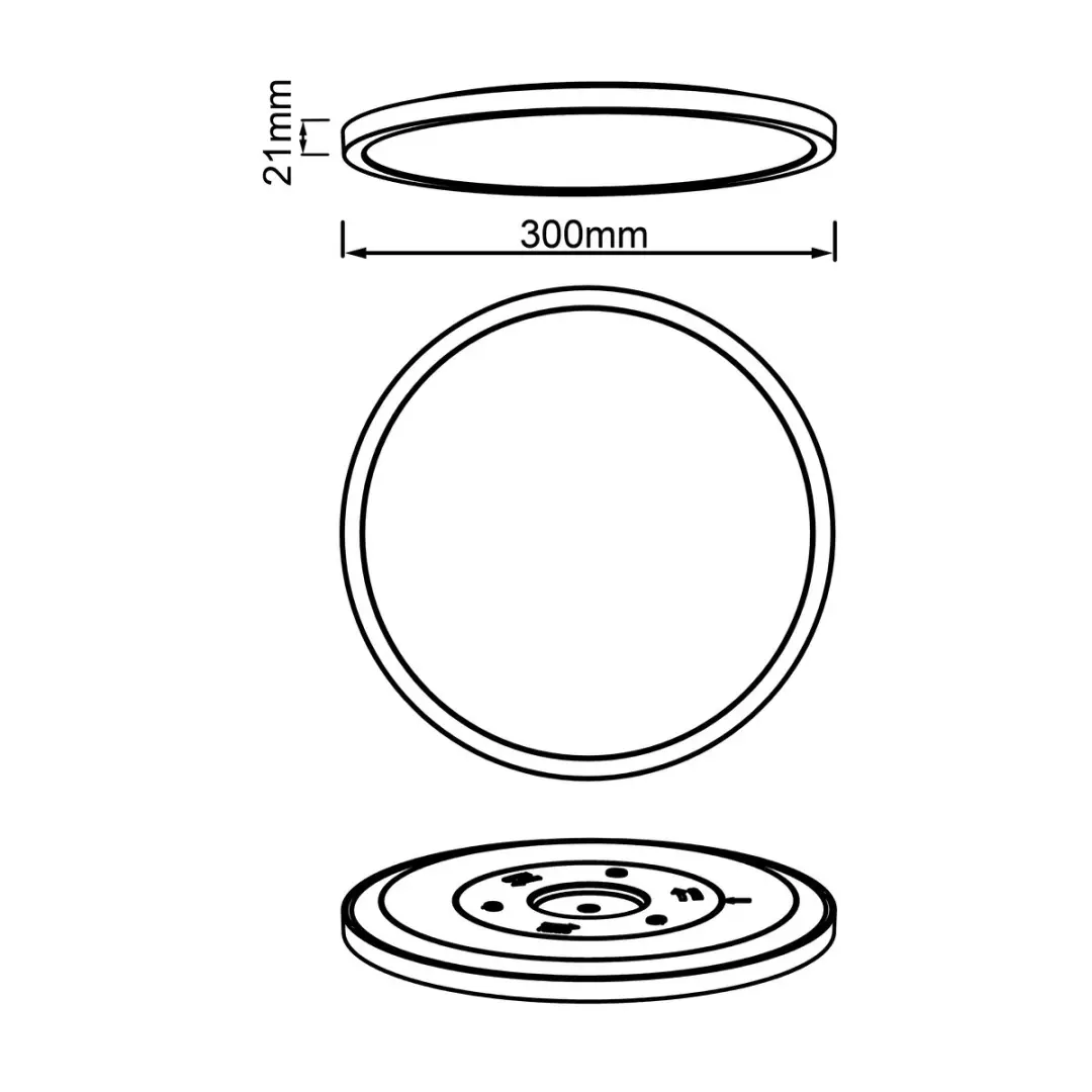 Brilliant Tuco Plafondlamp LED 21W - 2700K - Zwart - afbeelding 6 van 6