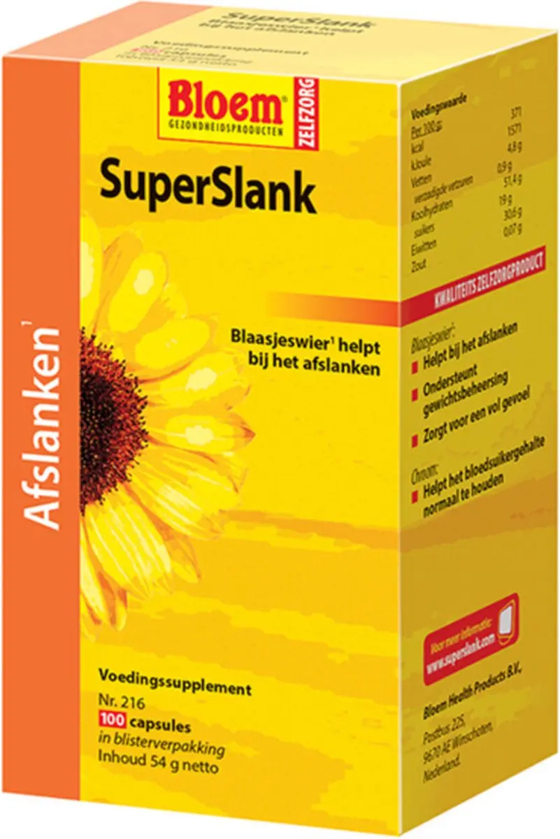 Bloem Superslank Voedingssupplement 100 Capsules