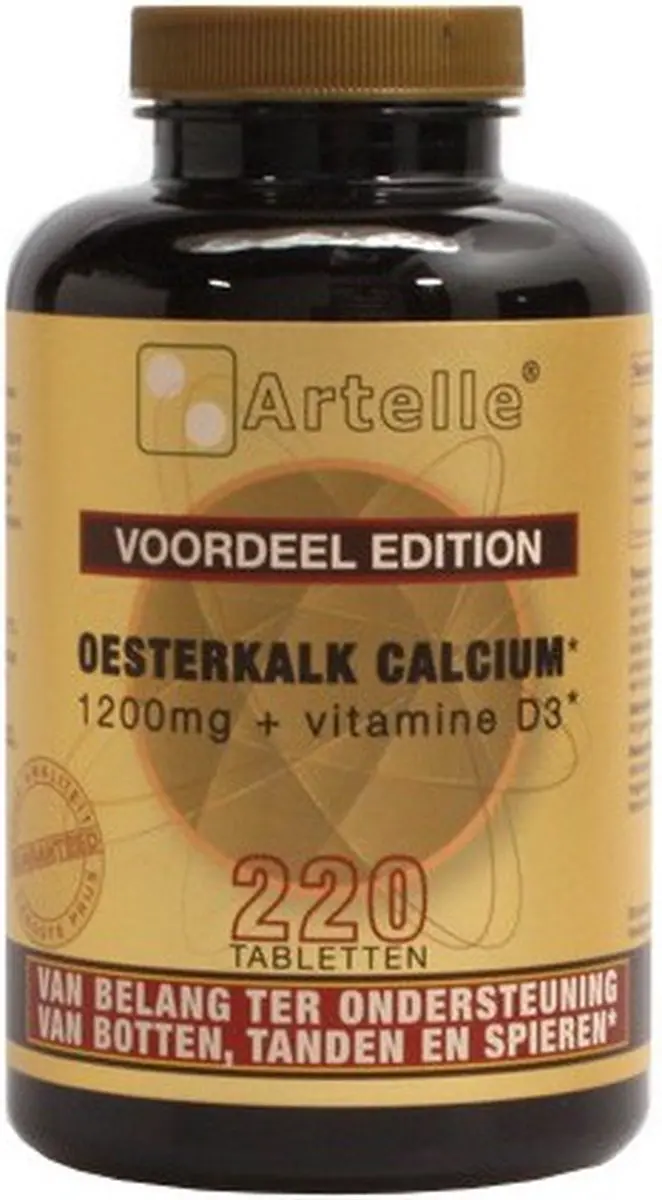 Artelle Oesterkalk 1200mg Calcium + Vitamine D3 220 Tabletten