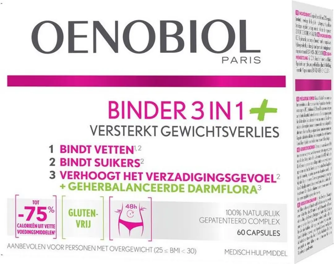 Oenobiol Binder 3in1 Afslankpillen 60 Capsules