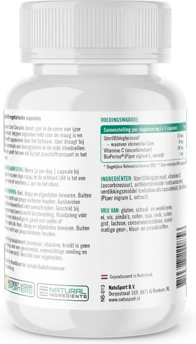 Natusport IJzer Complex 60 Capsules - 30g